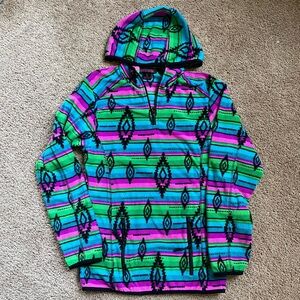 Womens Rock & Roll Cowgirl Fleece Hooded Quarter Zip